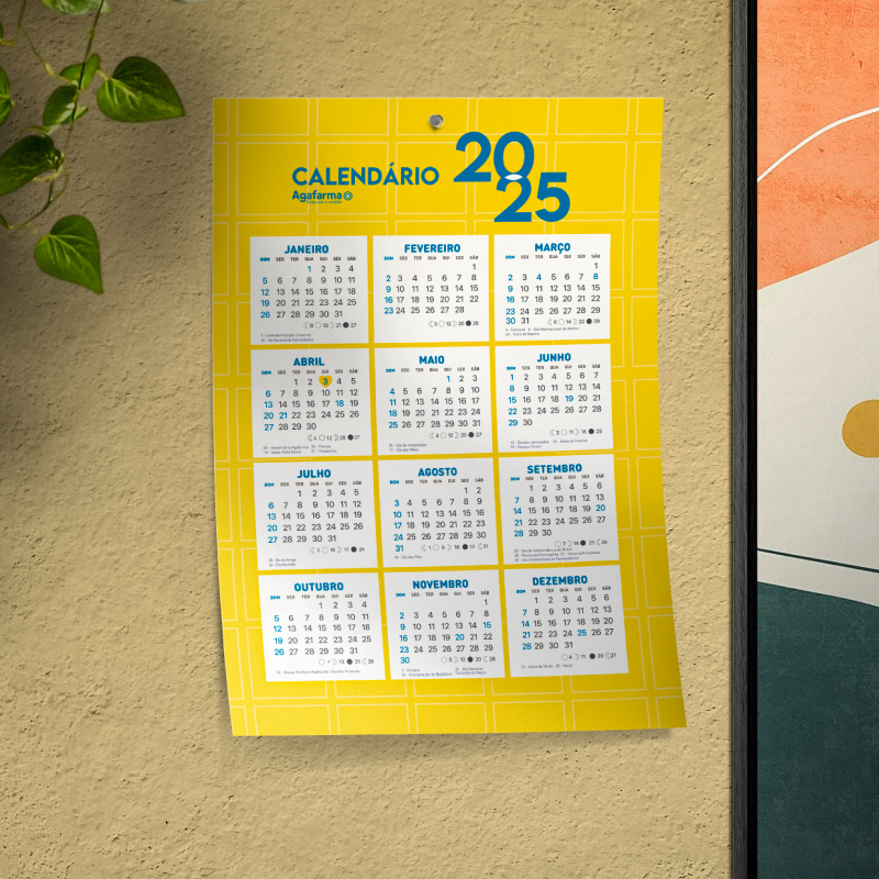 Calendário de Parede | Sua empresa divulgada o ano inteiro